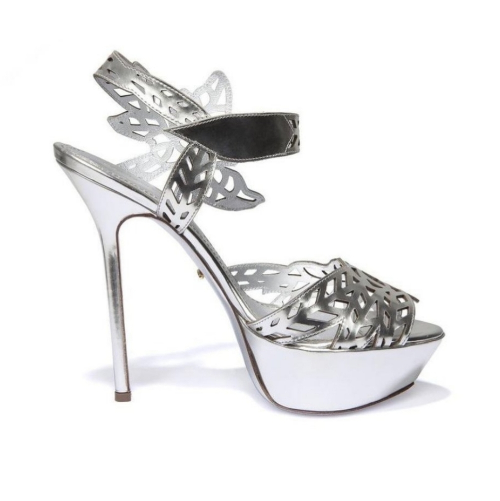 Sergio Rossi Silver Laser Cut timeless Heels 8